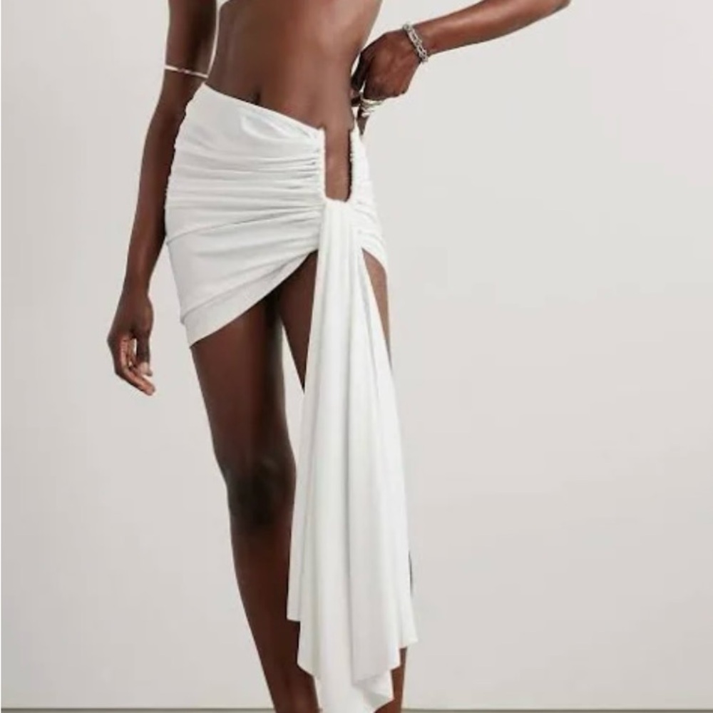 Christopher Esber White Draped Mini Skirt